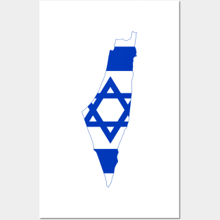 Israel Map with Flag of Israel` Posters and Art